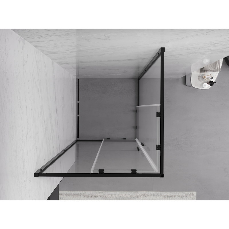 Mexen Exo-S Duo kabina prysznicowa kwadratowa rozsuwana 80 x 80 cm, transparent, czarna - 8111-080-080-70-00