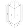 Mexen Exo kabina prysznicowa kwadratowa rozsuwana 90 x 90 cm, transparent, czarna - 8111-090-090-70-00