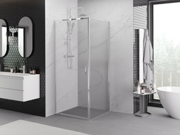 Mexen Exo-BR kabina prysznicowa uchylna 75 x 75 cm, transparent, chrom - 8181-075-075-01-00