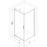 Mexen Exo-BR kabina prysznicowa uchylna 80 x 75 cm, transparent, chrom - 8181-080-075-01-00