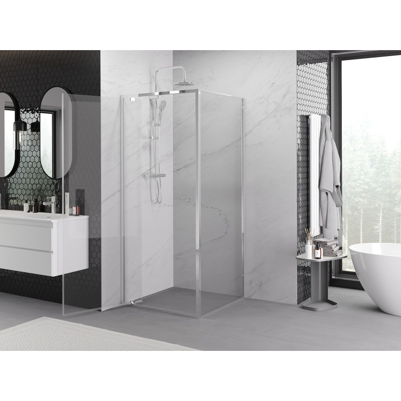 Mexen Exo-BR kabina prysznicowa uchylna 80 x 80 cm, transparent, chrom - 8181-080-080-01-00