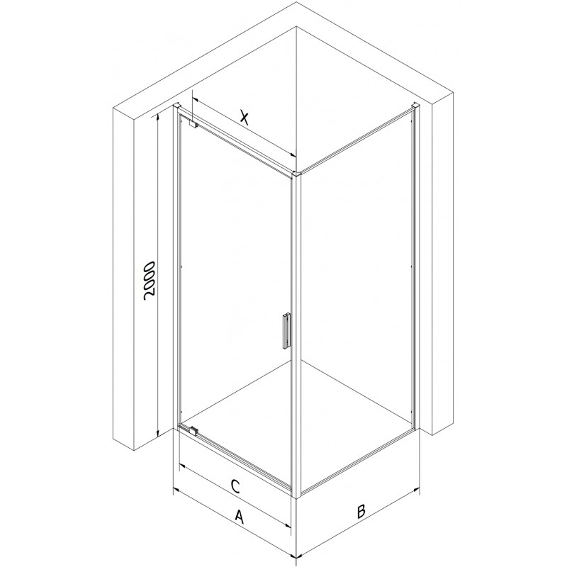 Mexen Exo kabina prysznicowa uchylna 100 x 80 cm, transparent, chrom - 8181-100-080-01-00