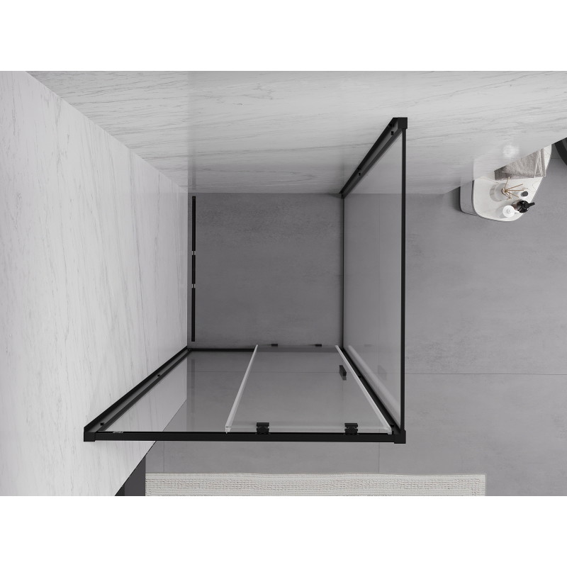 Mexen Exo kabina prysznicowa rozsuwana 90 x 90 cm, transparent, czarna - 8151-090-090-70-00