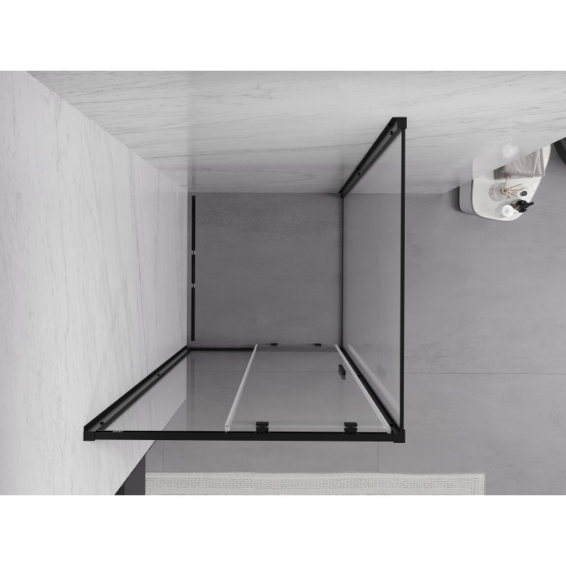 Mexen Exo-S kabina prysznicowa rozsuwana 90 x 90 cm, transparent, czarna - 8151-090-090-70-00