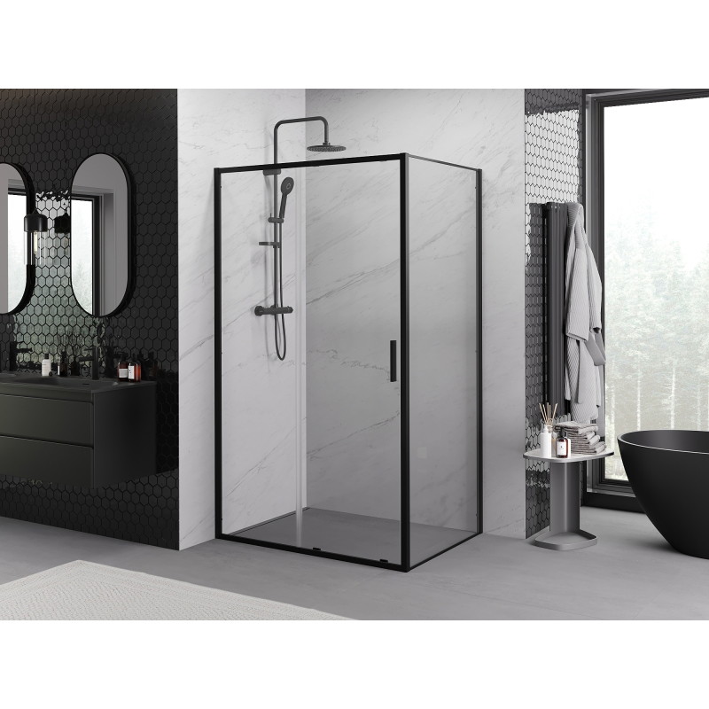 Mexen Exo-S kabina prysznicowa rozsuwana 90 x 70 cm, transparent, czarna - 8151-090-070-70-00