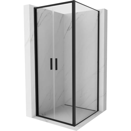 Mexen Exo kabina prysznicowa uchylna 80 x 80 cm, transparent, czarna - 814-080-080-70-00