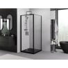 Mexen Exo kabina prysznicowa uchylna 100 x 100 cm, transparent, czarna - 814-100-100-70-00