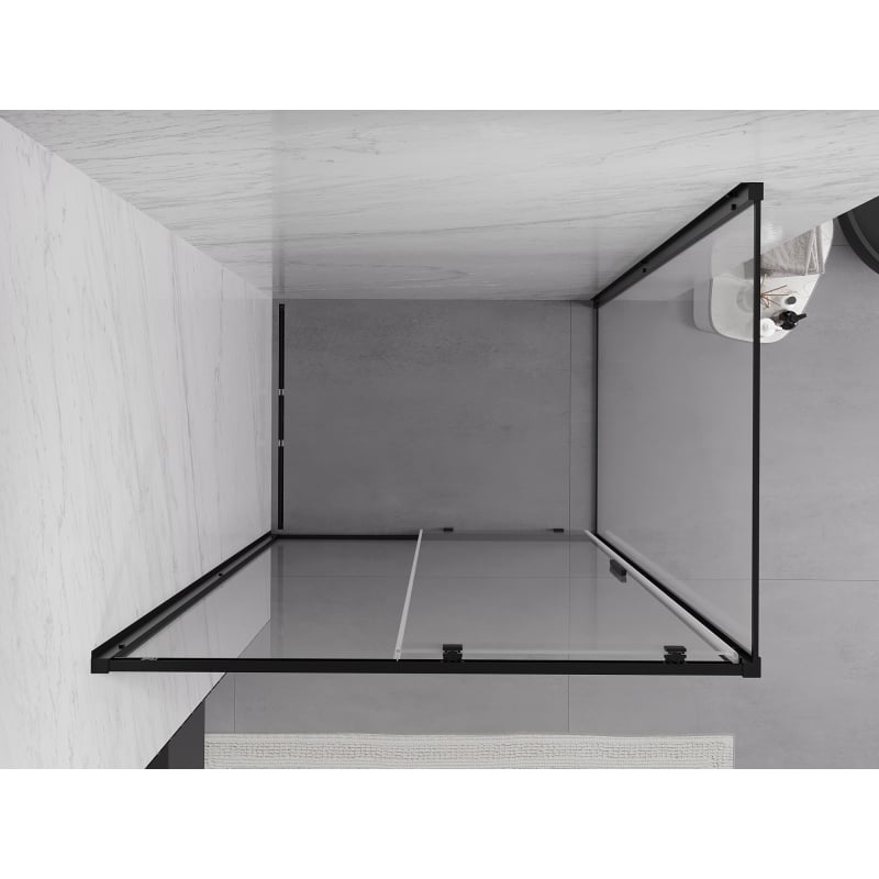 Mexen Exo-S kabina prysznicowa rozsuwana 135 x 75 cm, transparent, czarna - 8151-135-075-70-00