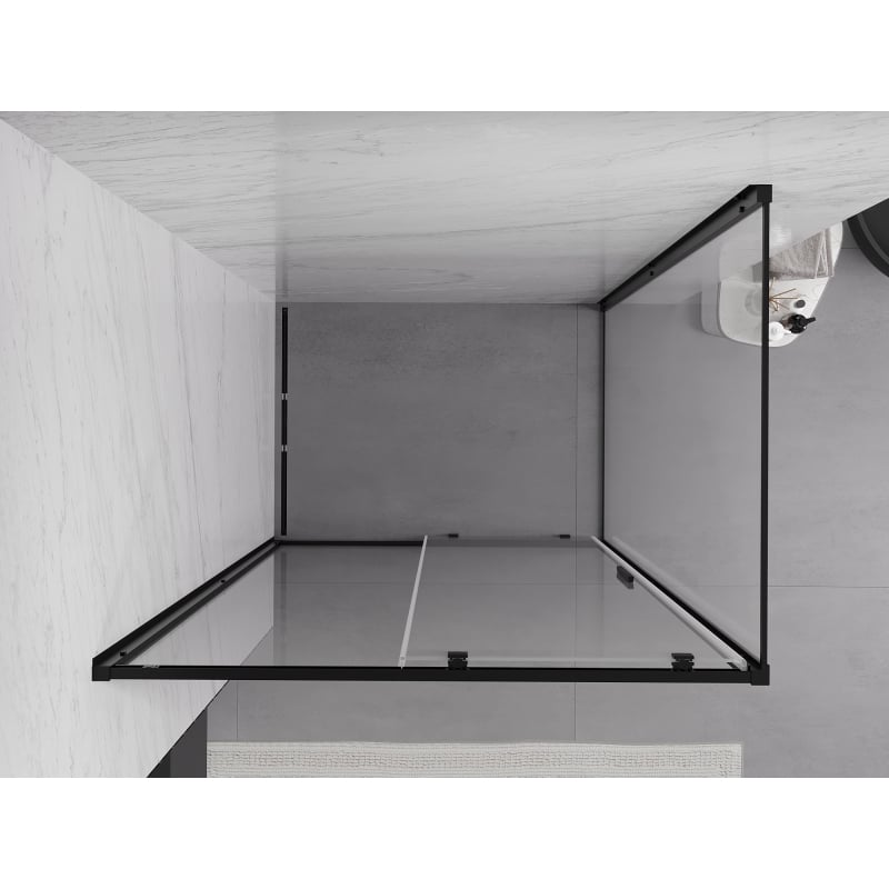 Mexen Exo kabina prysznicowa rozsuwana 145 x 75 cm, transparent, czarna - 8151-145-075-70-00