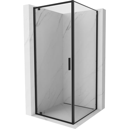 Mexen Exo kabina prysznicowa uchylna 100 x 100 cm, transparent, czarna - 8181-100-100-70-00