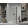 Mexen Lima kabina prysznicowa składana 80 x 120 cm, transparent, czarna + brodzik Flat, biały - 856-080-120-70-00-4010B