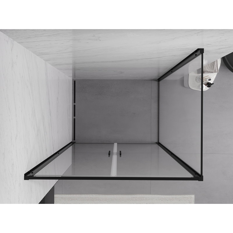 Mexen Exo kabina prysznicowa uchylna 80 x 90 cm, transparent, czarna - 814-080-090-70-00
