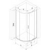 Mexen Exo-S kabina prysznicowa półokrągła rozsuwana 80 x 80 cm, transparent, chrom - 8131-080-080-01-00