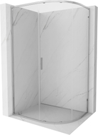 Mexen Exo-S kabina prysznicowa półokrągła asymetryczna rozsuwana 100 x 80 cm, transparent, chrom - 8131-100-080-01-00