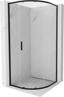 Mexen Exo-S kabina prysznicowa półokrągła rozsuwana 70 x 70 cm, transparent, czarna - 8131-070-070-70-00