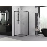 Mexen Exo-S kabina prysznicowa półokrągła rozsuwana 90 x 90 cm, transparent, czarna - 8131-090-090-70-00