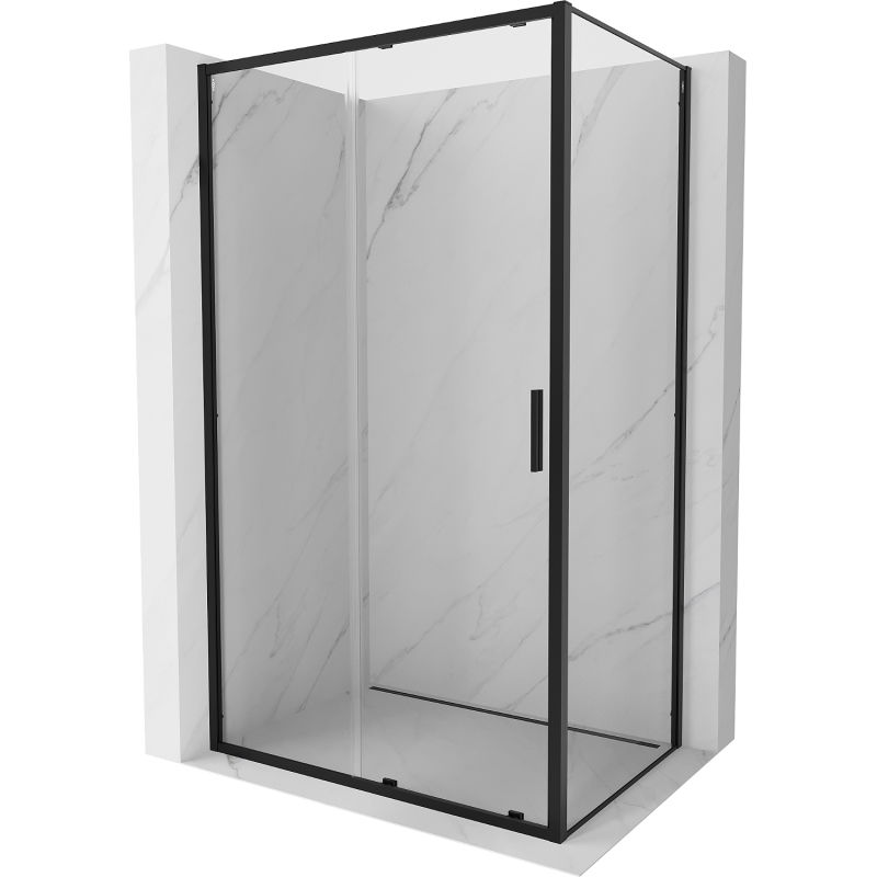 Mexen Exo kabina prysznicowa rozsuwana 125 x 95 cm, transparent, czarna - 8151-125-095-70-00