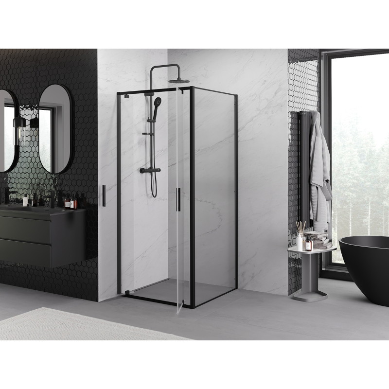 Mexen Exo-BR Duo kabina prysznicowa uchylna 70 x 70 cm, transparent, czarna - 8182-070-070-70-00