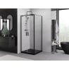 Mexen Exo kabina prysznicowa uchylna 80 x 80 cm, transparent, czarna - 8182-080-080-70-00