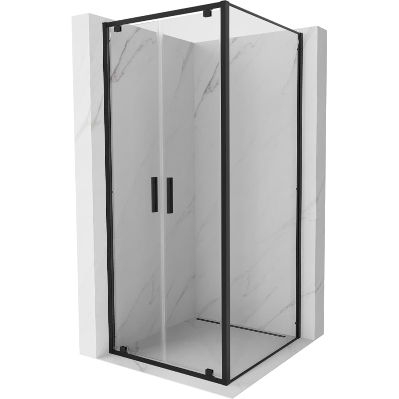 Mexen Exo kabina prysznicowa uchylna 80 x 80 cm, transparent, czarna - 8182-080-080-70-00