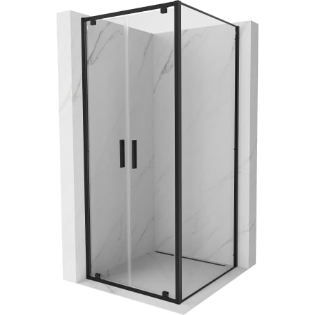 Mexen Exo kabina prysznicowa uchylna 80 x 80 cm, transparent, czarna - 8182-080-080-70-00