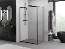 Mexen Exo kabina prysznicowa rozsuwana 120 x 100 cm, transparent, czarna - 8151-120-100-70-00