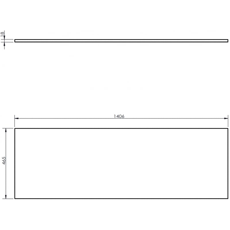 Mexen Uni blat naszafkowy 140 cm, czarny mat - 91AXX-1404-464-18-71