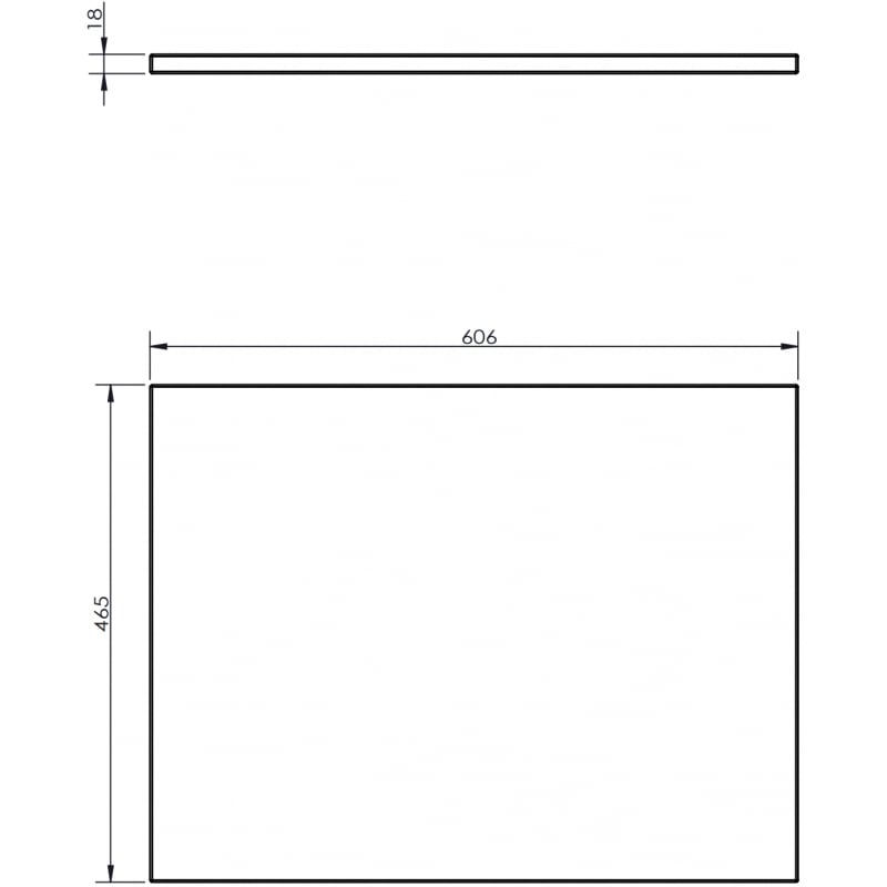 Mexen Uni blat naszafkowy 60 cm, grafit mat - 91AXX-0604-464-18-66