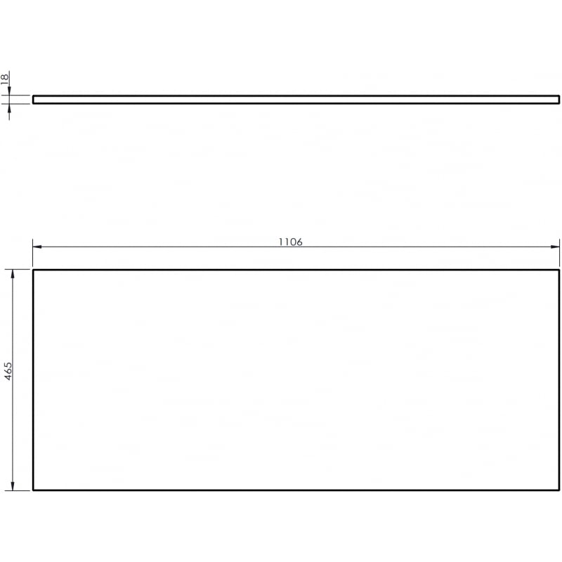 Mexen Uni blat naszafkowy 110 cm, grafit mat - 91AXX-1104-464-18-66