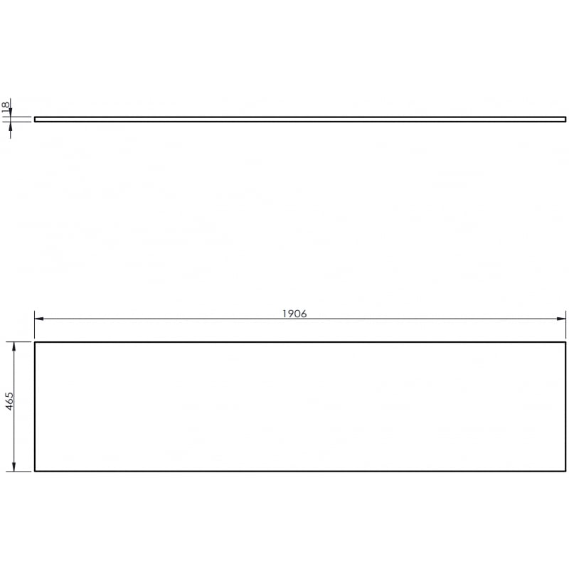 Mexen Uni blat naszafkowy 190 cm, grafit mat - 91AXX-1904-464-18-66