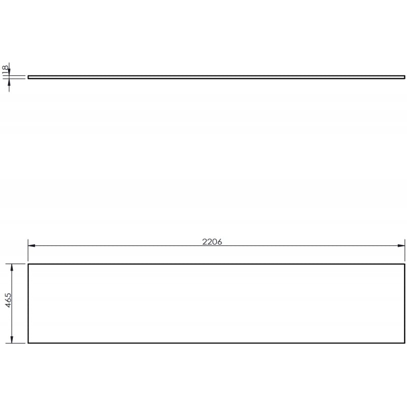 Mexen Uni blat naszafkowy 220 cm, grafit mat - 91AXX-2204-464-18-66