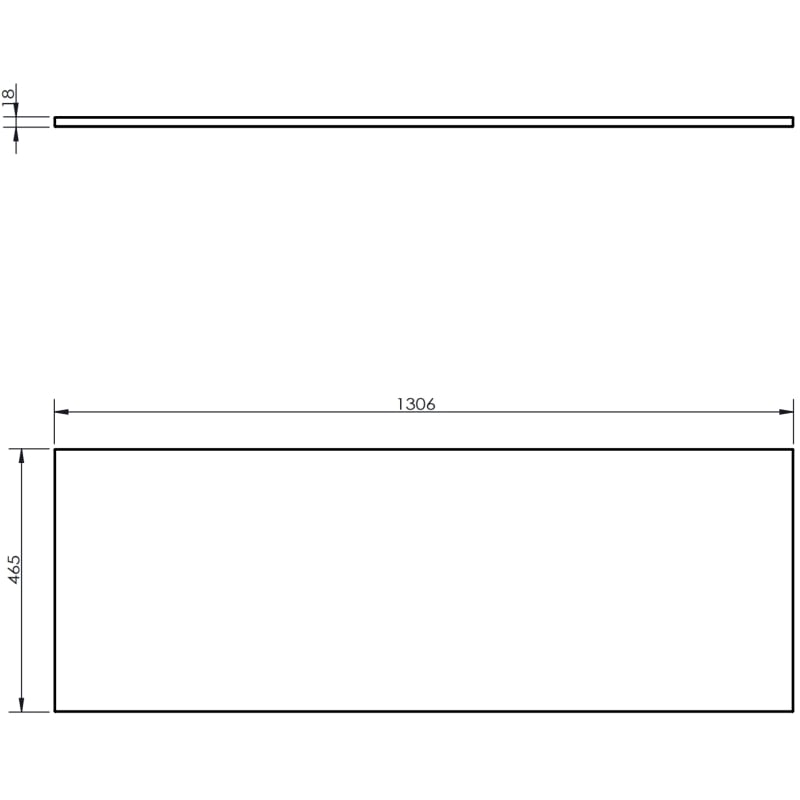 Mexen Uni blat naszafkowy 130 cm, czarny mat - 91AXX-1304-464-18-71