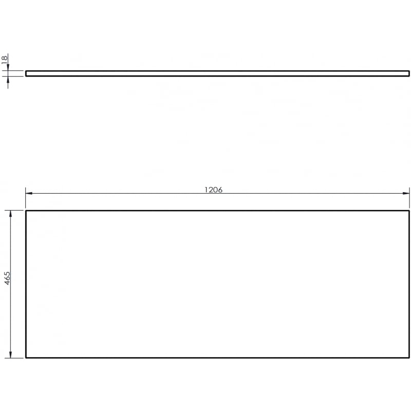 Mexen Uni blat naszafkowy 120 cm, dąb - 91AXX-1204-464-18-81