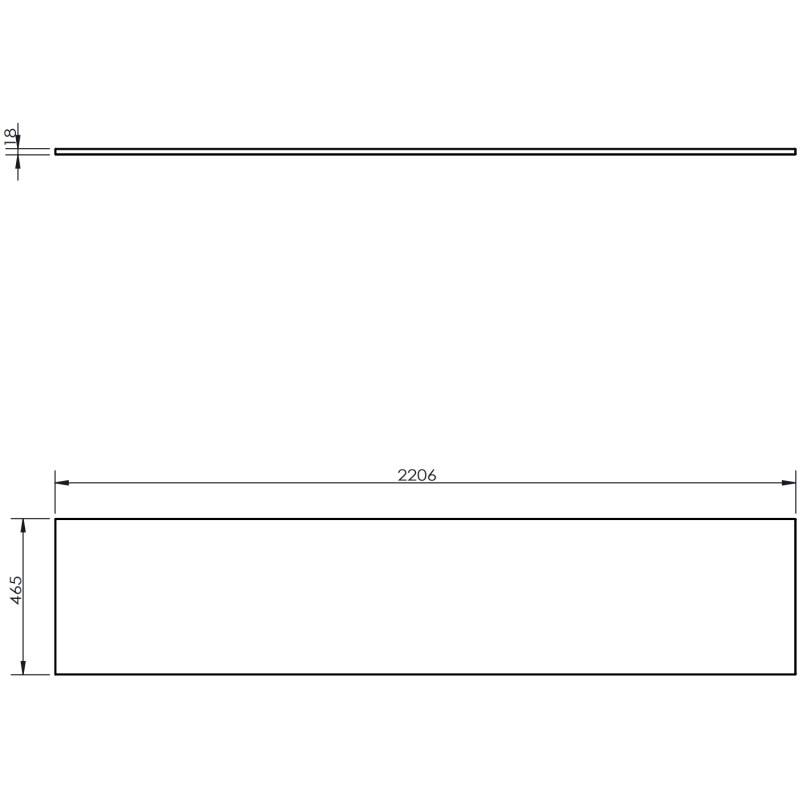 Mexen Uni blat naszafkowy 220 cm, orzech - 91AXX-2204-464-18-86