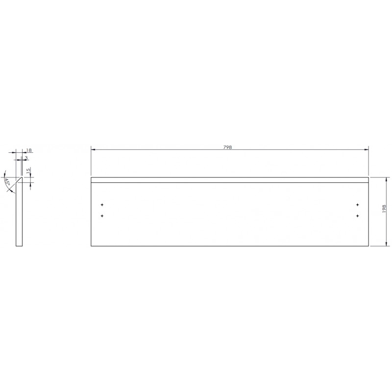 Mexen Rivel front ryflowany do korpusu szafki łazienkowej 80 x 20 cm, grafit mat - 91A20-0800-235-1-66