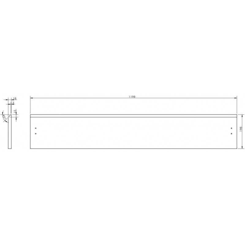 Mexen Rivel front ryflowany do korpusu szafki łazienkowej 120 x 20 cm, grafit mat - 91A20-1200-235-1-66
