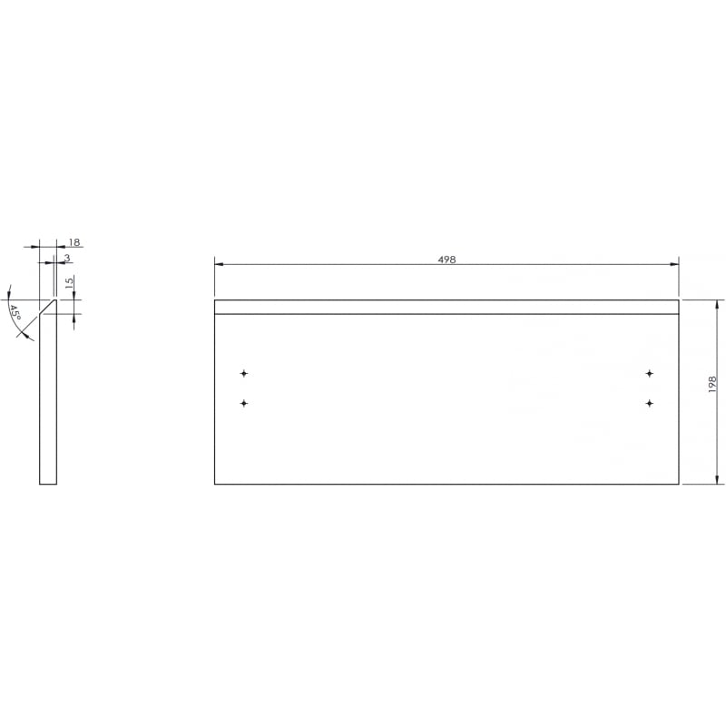 Mexen Rivel front ryflowany do korpusu szafki łazienkowej 50 x 20 cm, czarny mat - 91A20-0500-235-1-71