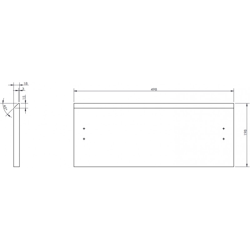Mexen Rivel front ryflowany do korpusu szafki łazienkowej 60 x 20 cm, czarny mat - 91A20-0600-235-1-71