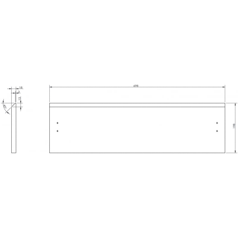 Mexen Rivel front ryflowany do korpusu szafki łazienkowej 70 x 20 cm, orzech - 91A20-0700-235-1-86