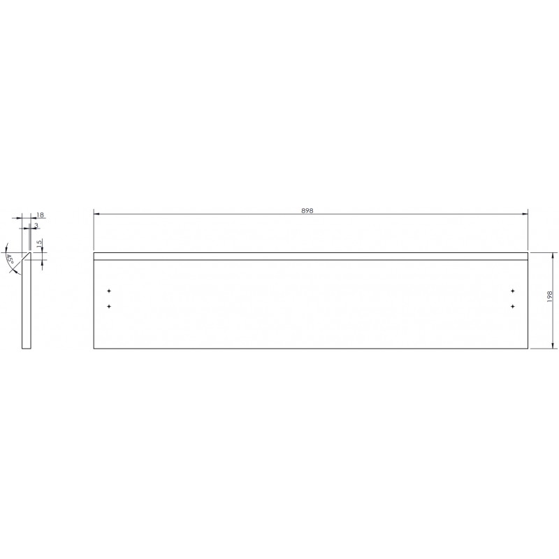Mexen Rivel front ryflowany do korpusu szafki łazienkowej 90 x 20 cm, orzech - 91A20-0900-235-1-86