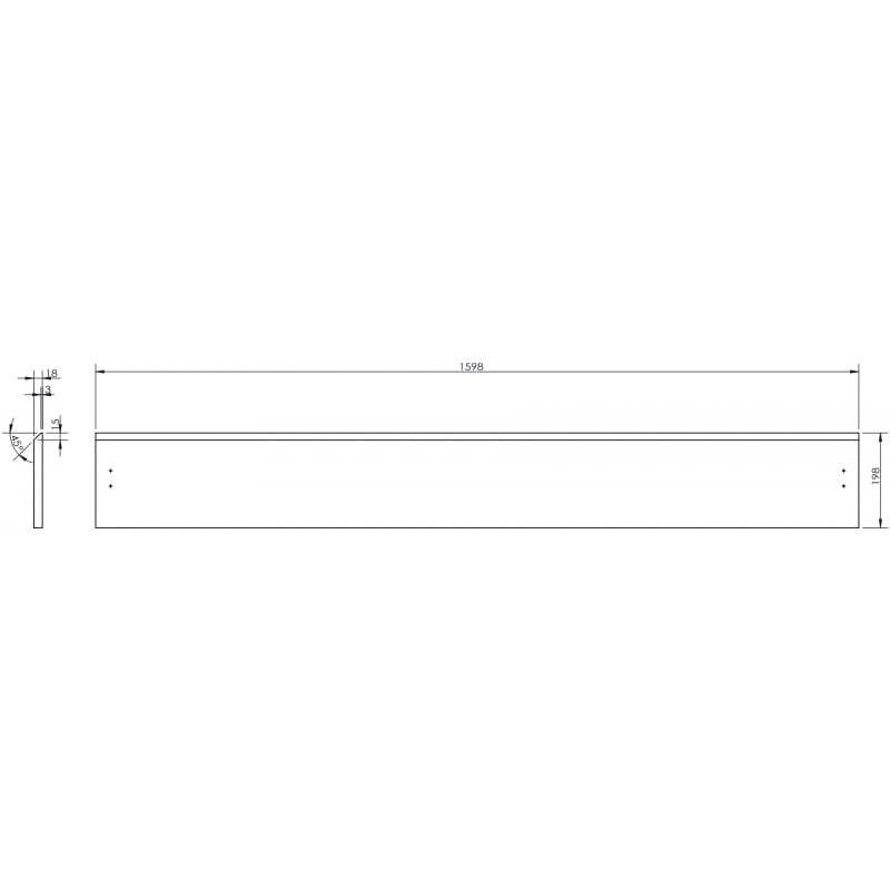 Mexen Rivel front ryflowany do korpusu szafki łazienkowej 160 x 20 cm, orzech - 91A20-1600-235-1-86