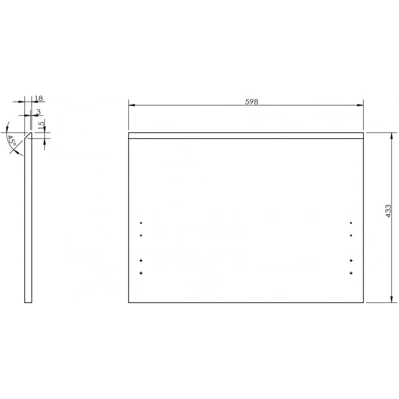 Mexen Rivel front ryflowany do korpusu szafki łazienkowej 60 x 43,5 cm, biały mat - 91A20-0600-470-1-01