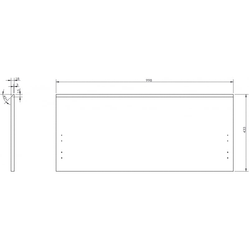 Mexen Rivel front ryflowany do korpusu szafki łazienkowej 100 x 43,5 cm, biały mat - 91A20-1000-470-1-01