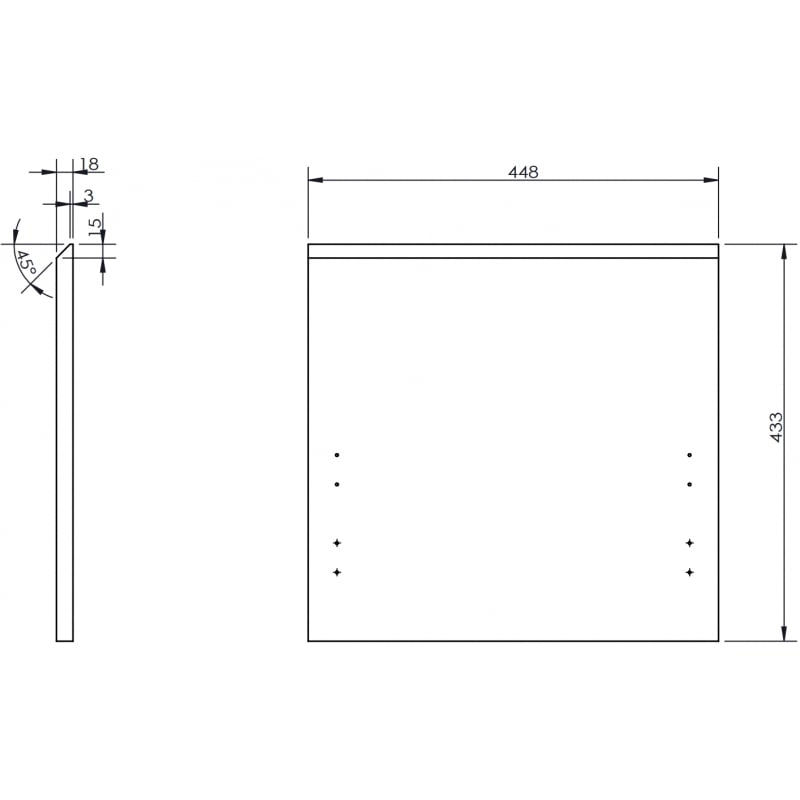 Mexen Rivel front ryflowany do korpusu szafki łazienkowej 45 x 43,5 cm, grafit mat - 91A20-0450-470-1-66
