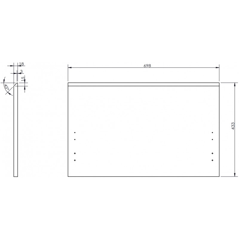 Mexen Rivel front ryflowany do korpusu szafki łazienkowej 70 x 43,5 cm, czarny mat - 91A20-0700-470-1-71