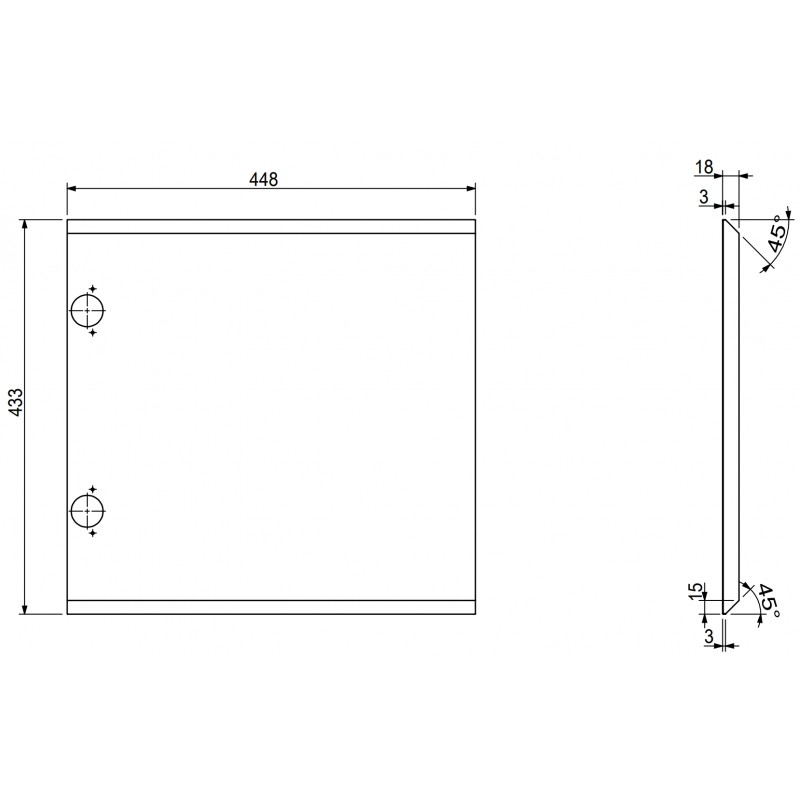 Mexen Rivel front ryflowany do korpusu szafki łazienkowej 45 x 43,5 cm, szary mat - 91A21-0450-470-1-62