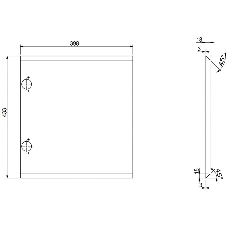 Mexen Rivel front ryflowany do korpusu szafki łazienkowej 40 x 43,5 cm, grafit mat - 91A21-0400-470-1-66