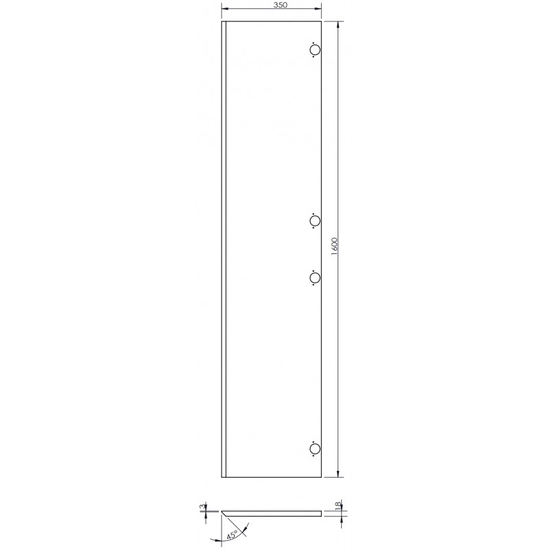 Mexen Rivel front ryflowany do korpusu szafki łazienkowej 35 x 160 cm (1 szt.), orzech - 91A21-1600-300-1-86