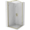 Mexen Exo-R Duo kabina prysznicowa kwadratowa uchylna 80 x 80 cm, transparent, złota - 8110-080-080-50-00