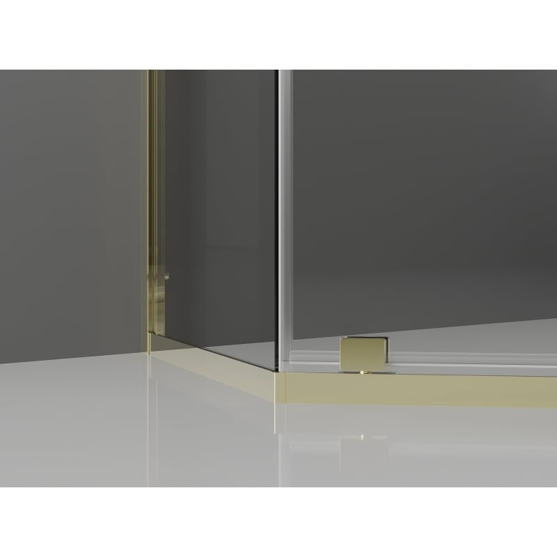 Mexen Exo-R kabina prysznicowa pięciokątna uchylna 80 x 80 cm, transparent, złota - 812-080-080-50-00